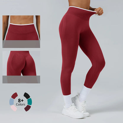 Leggings de Yoga Sem Costura de Cintura Média | Push-Up | Fitness e Corrida