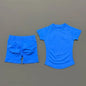 Conjunto Fitness Feminino 2 Peças | Camiseta Manga Curta e Shorts Canelado Cintura Alta | Empina Bumbum