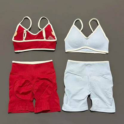 Conjunto Desportivo Feminino 2 Peças | Top e Calções Elásticos | Yoga, Fitness e Corrida