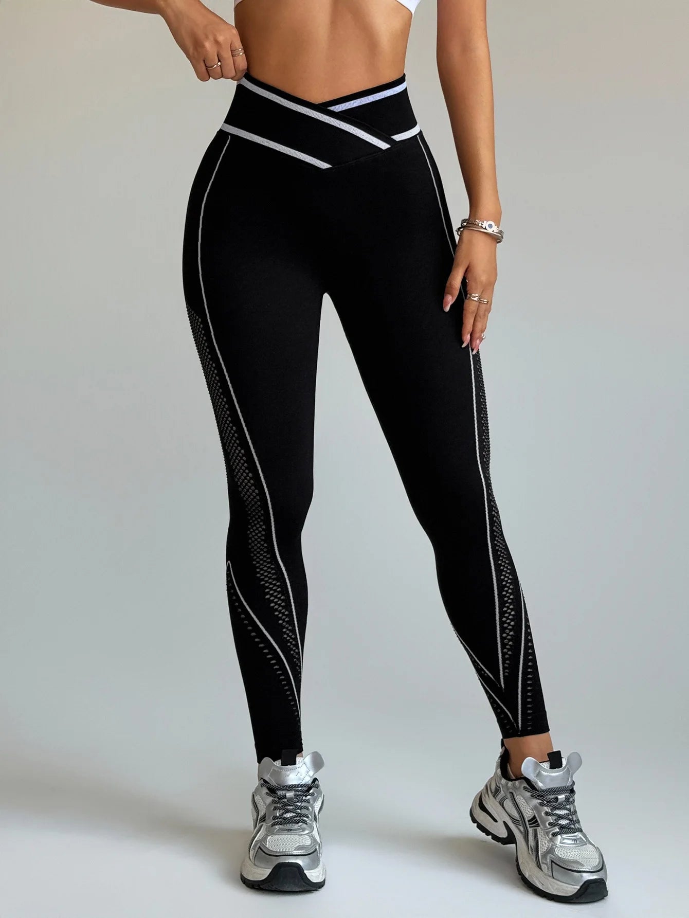 Leggings Desportivas Sem Costuras para Mulher | Cintura Alta | Yoga, Fitness e Corrida