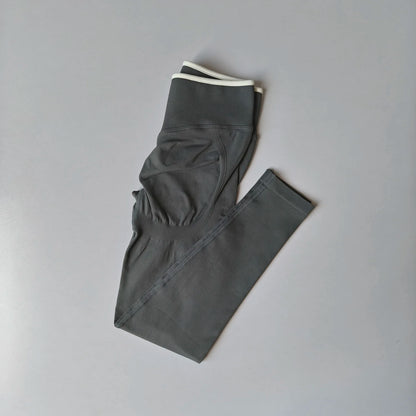 Leggings de Yoga Sem Costura de Cintura Média | Push-Up | Fitness e Corrida