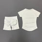 Conjunto Fitness Feminino 2 Peças | Camiseta Manga Curta e Shorts Canelado Cintura Alta | Empina Bumbum