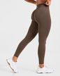 Leggings Femininas Sem Costura para Yoga | Cós Baixo Canelado | Empina Bumbum